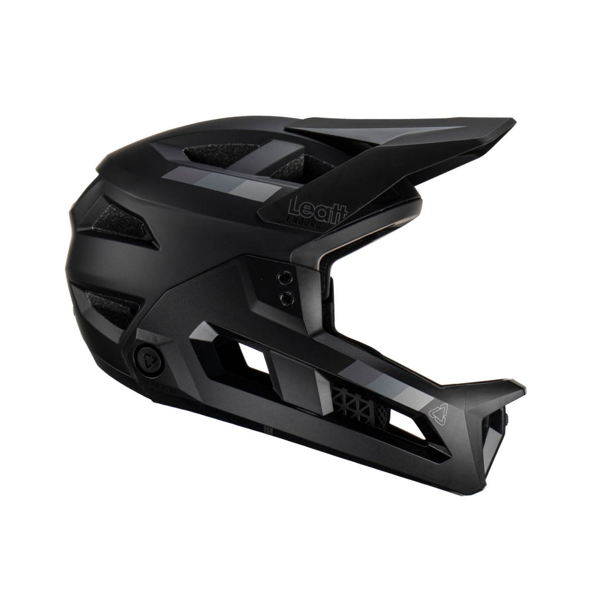 lateral del Casco integral Leatt MTB Enduro 2.0 V23 con menton desmontable en color negro