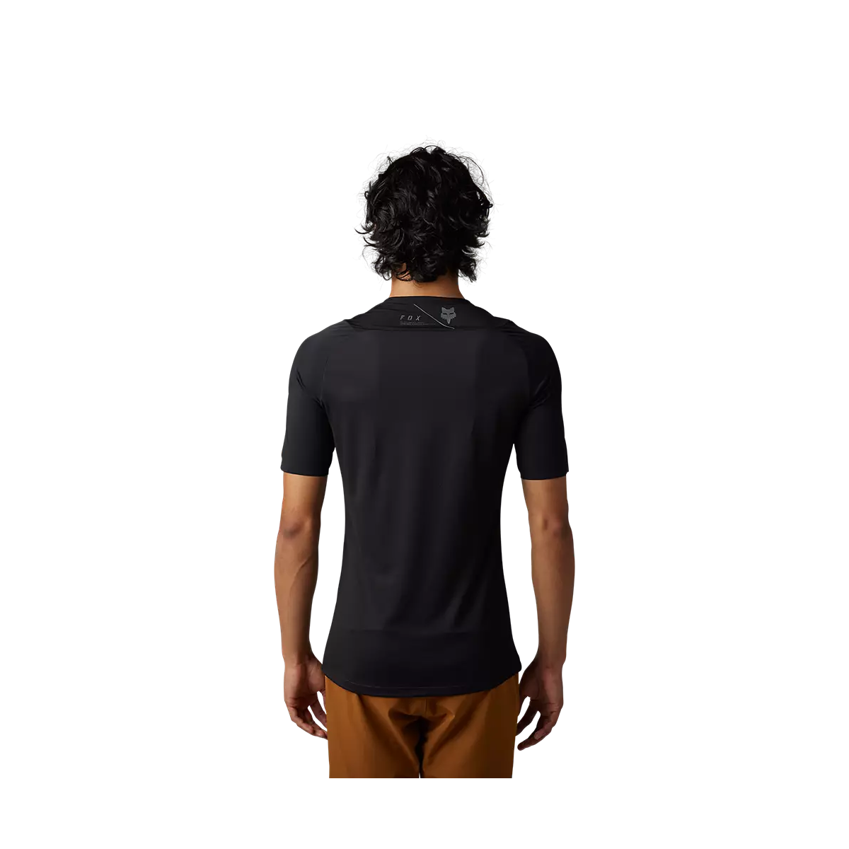 espalda de la Camiseta entallada manga corta Fox FLEXAIR ASCENT color negro para XC, Gravel o downcountry 28868-001