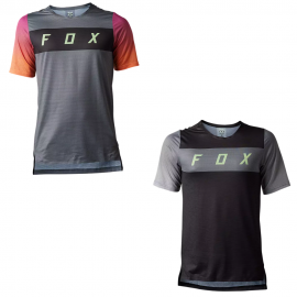 Camiseta técnica de manga corta Fox Flexair Arcadia en color gris y color negro 30914 | mtb enduro