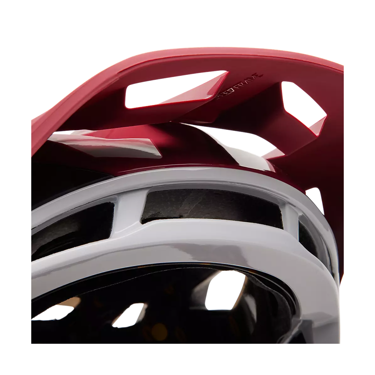 ventilación del Casco de bicicleta de Enduro abierto  Fox SpeedFrame Pro Camo MIPS 2023 color rojo y negro 31197