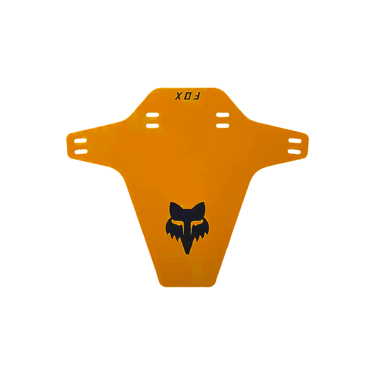 Guardabarros Fox color naranja de horquilla con el logo nuevo de fox color negro