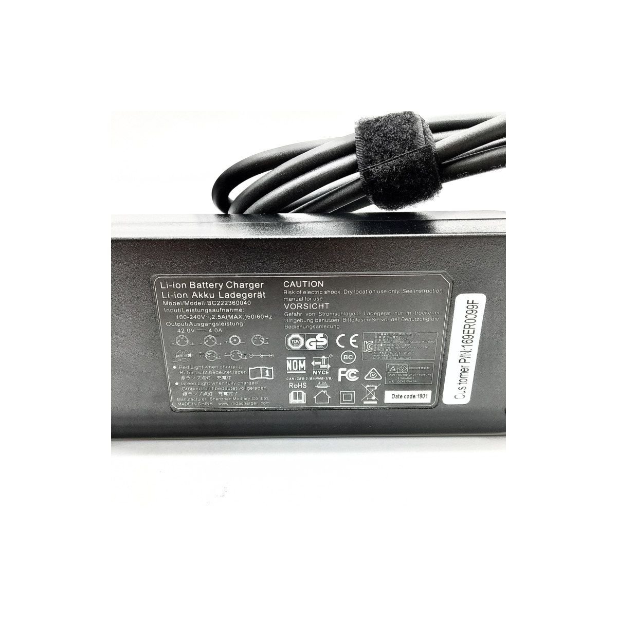 información técnica del Cargador Haibike para bicicleta eléctrica con batería Shimano