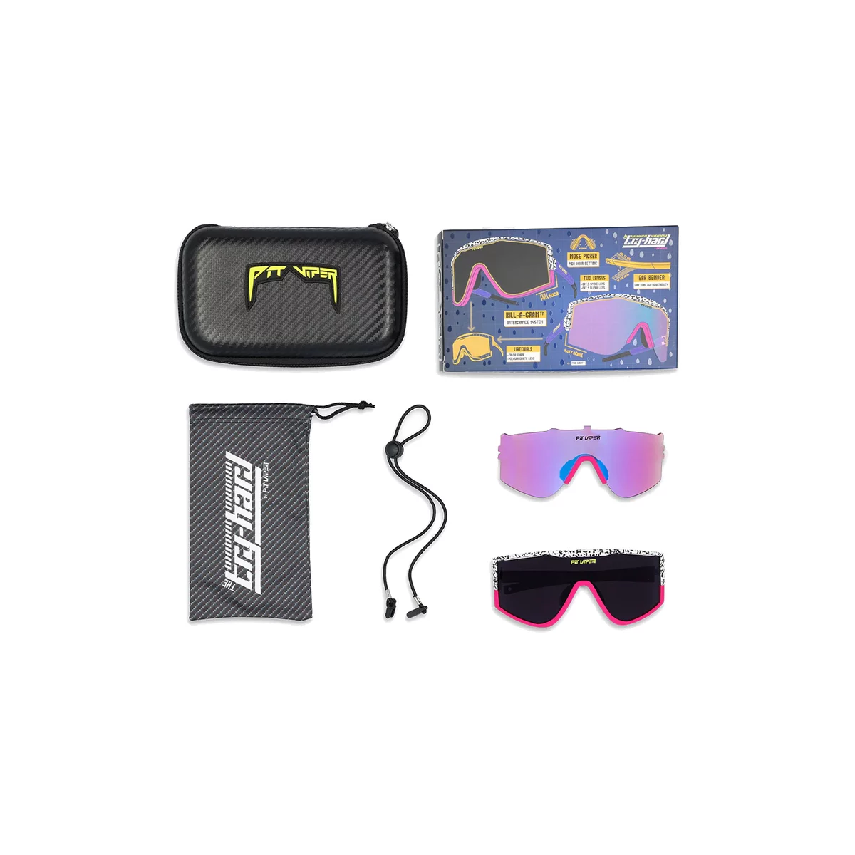 que incluye las Gafas de sol para ciclismo o mtb Pit Viper The Try Hard The Son of Beach en color zebra y lente ahumada