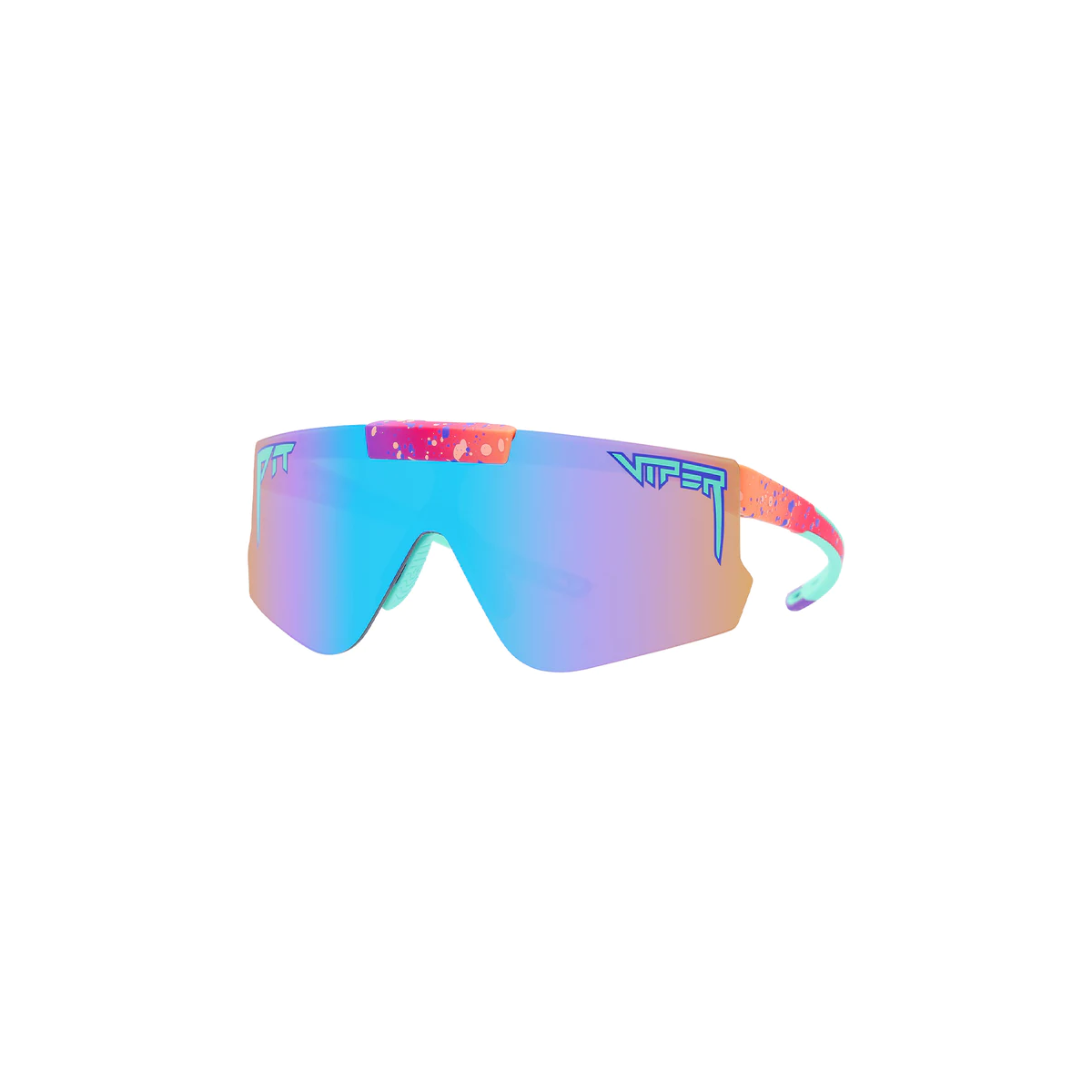 lateral de las Gafas de sol Pit Viper Flip-Offs The Copacabana polarizadas color rosa y azul