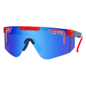 lateral de las Gafas de sol Pit Viper The 2000 The Basketball Team lente azul marco negro y rojo