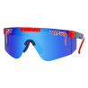 lateral de las Gafas de sol Pit Viper The 2000 The Basketball Team lente azul marco negro y rojo