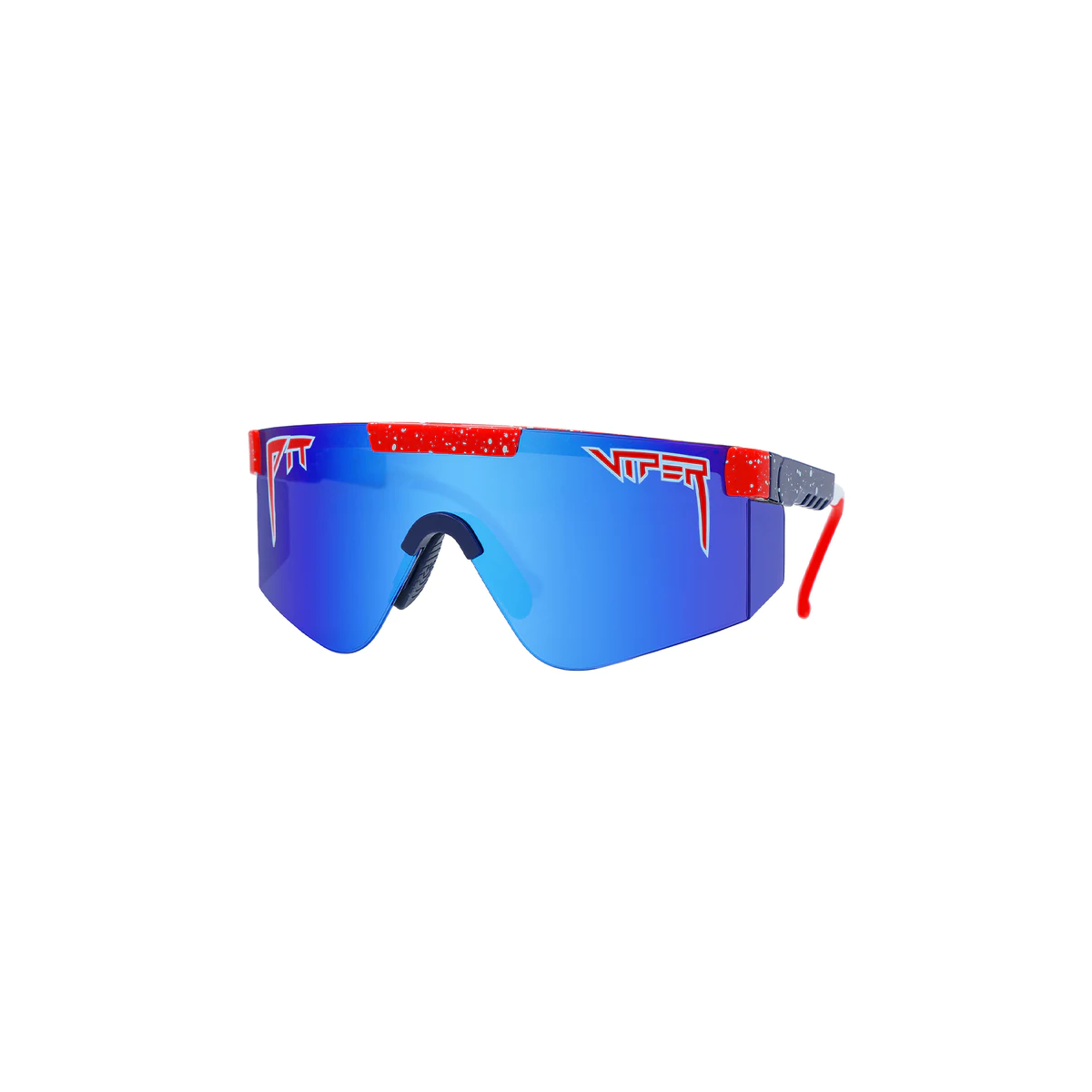 lateral de las Gafas de sol Pit Viper The 2000 The Basketball Team lente azul marco negro y rojo