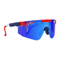 otro lateral de las Gafas de sol Pit Viper The 2000 The Basketball Team lente azul marco negro y rojo