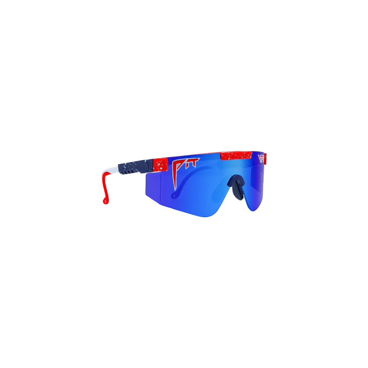 otro lateral de las Gafas de sol Pit Viper The 2000 The Basketball Team lente azul marco negro y rojo
