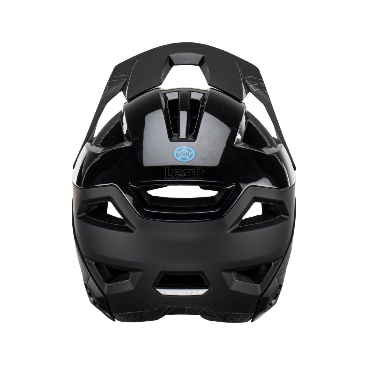 trasera del Casco integral Leatt MTB Enduro 3.0 V23 desmontable en color negro para ebike o enduro con orejera