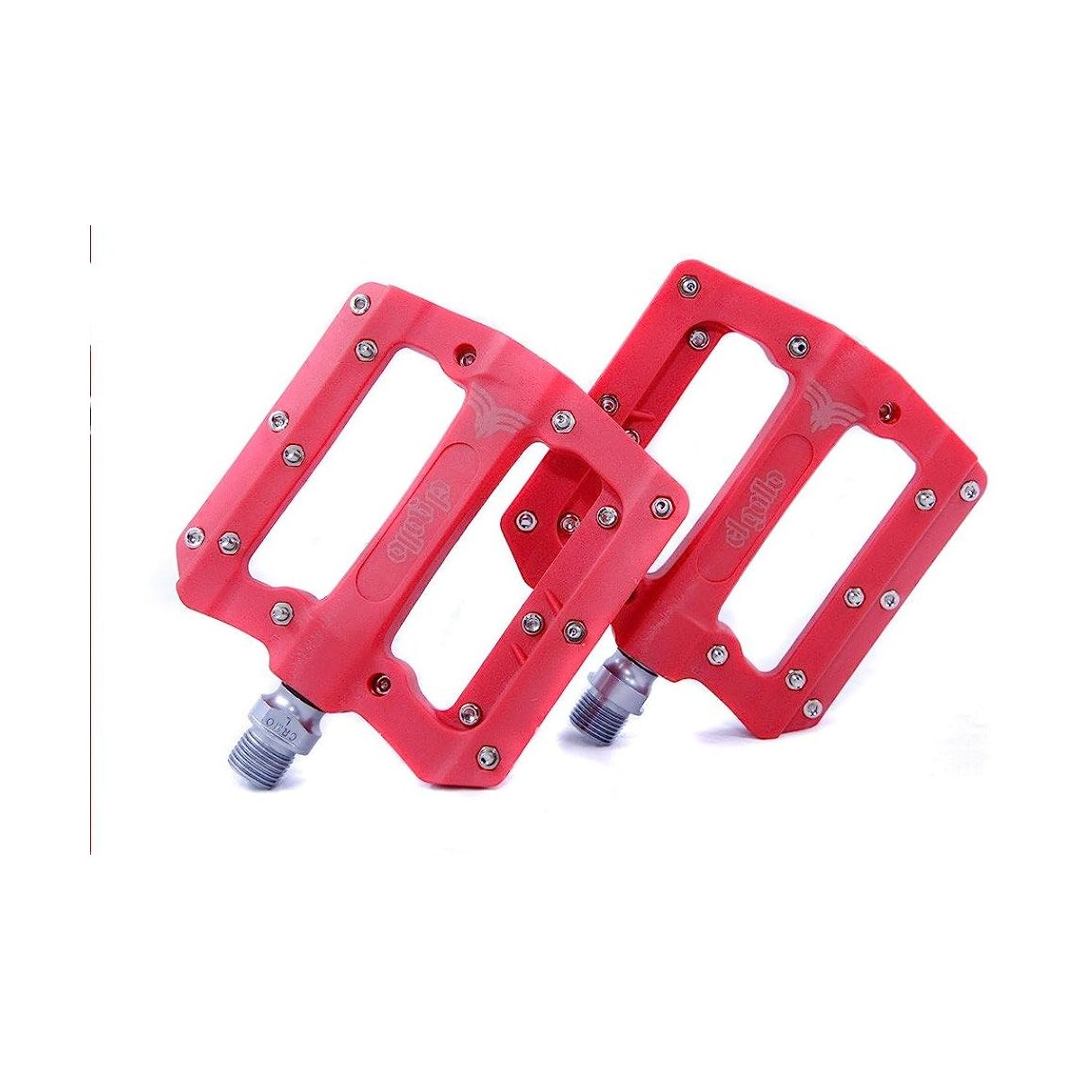 Pedales de plataforma El Gallo Fix New EN COLOR ROJO para bicicleta eléctrica, bicicleta mtb o descenso