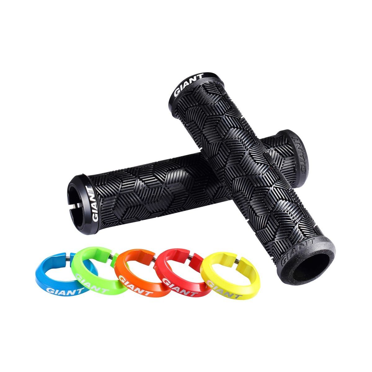 Puños DE BICICLETA mtb o ebike Giant Tactal Lock on con tornillo y tapones negros
