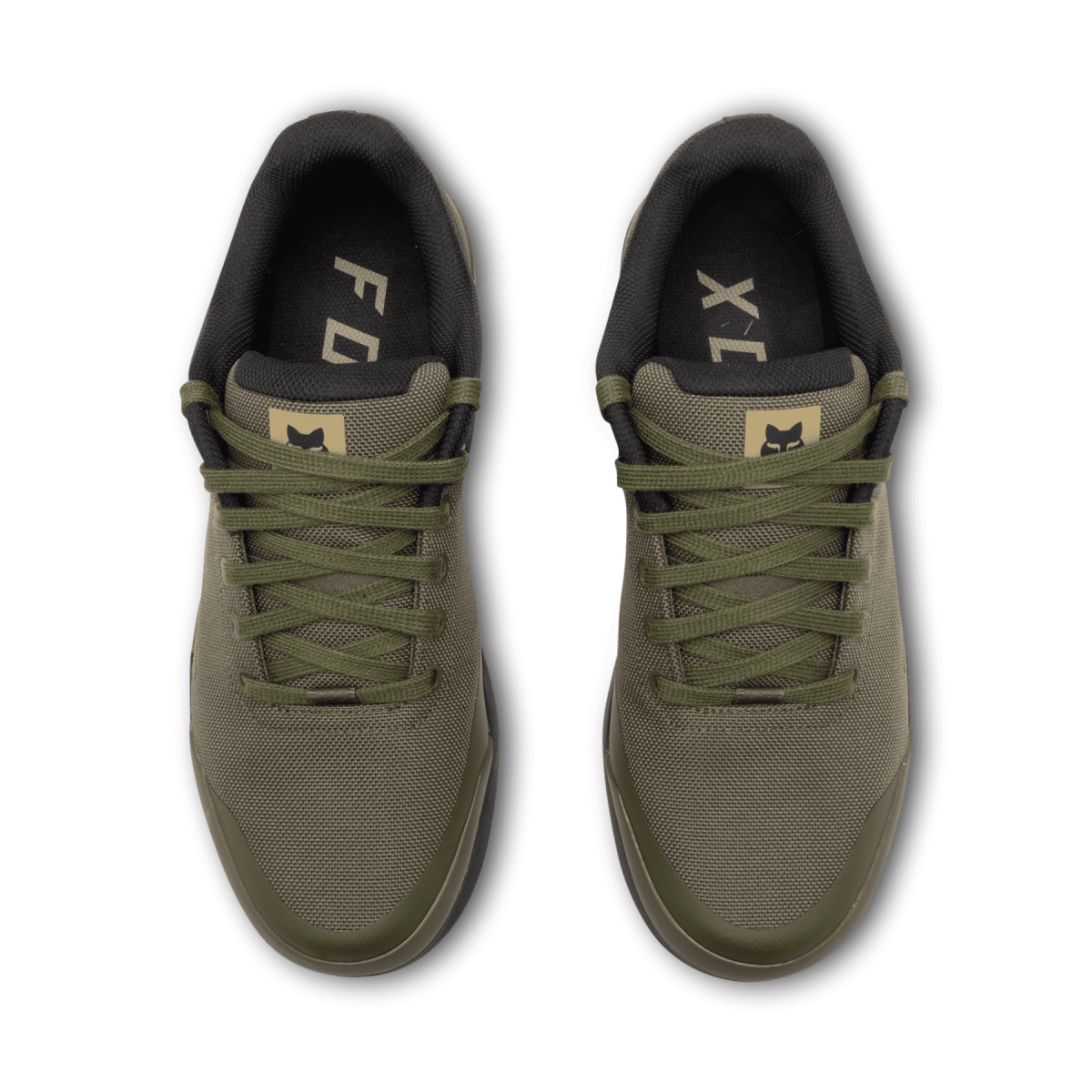 parte superior de las Zapatillas para pedal de plataforma de enduro FOX Canvas color verde oliva 29860