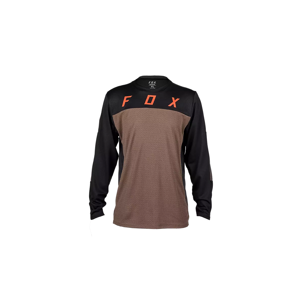 Camiseta manga larga con tallaje niño para bicicleta enduro o descenso Fox Defend Race negro/marrón| 6-14 años 31075-117