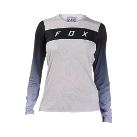 Camiseta de manga larga Fox Flexair Race para mujer color blanco negro y azul| 31917-579