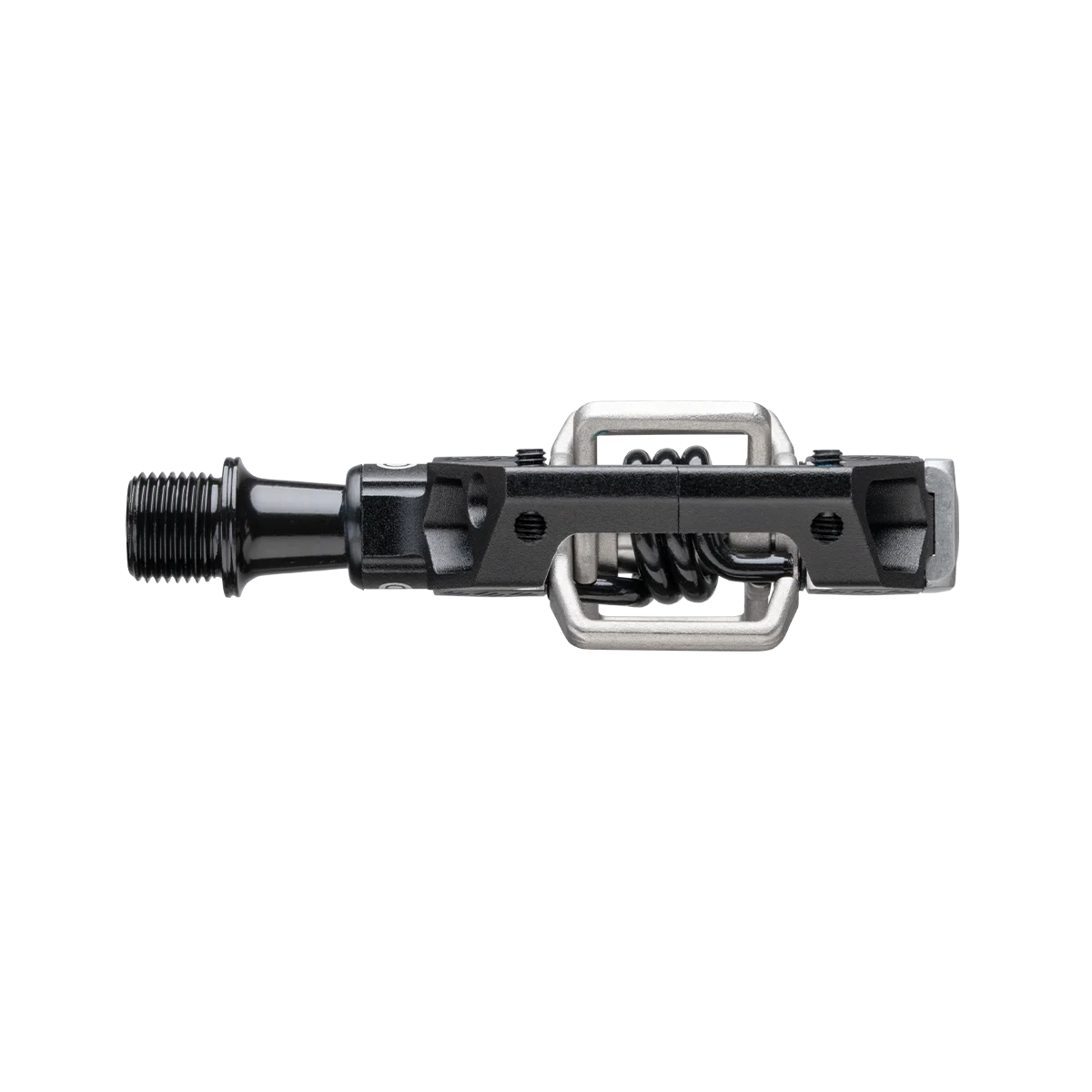 VISTA LATERAL DE LOS Pedales de enduro automáticos Crankbrothers Mallet Trail COLOR NEGRO