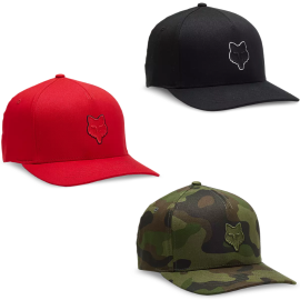 Gorra Fox Shield Head FLEXFIT casual de calle en color camo, negro o rojo con el nuevo logo fox en negro 31622
