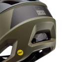 detalle de la parte trasera del Casco integral de MTB Enduro Fox Proframe MIPS en color verde militar oliva | 31469-099