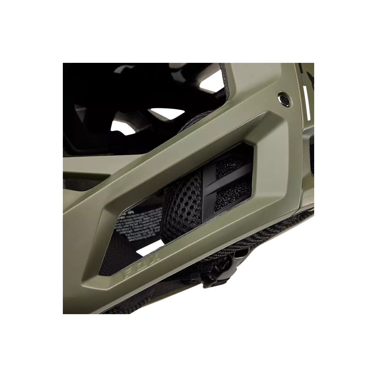 mentonera del Casco integral de MTB Enduro Fox Proframe MIPS en color verde militar oliva | 31469-099