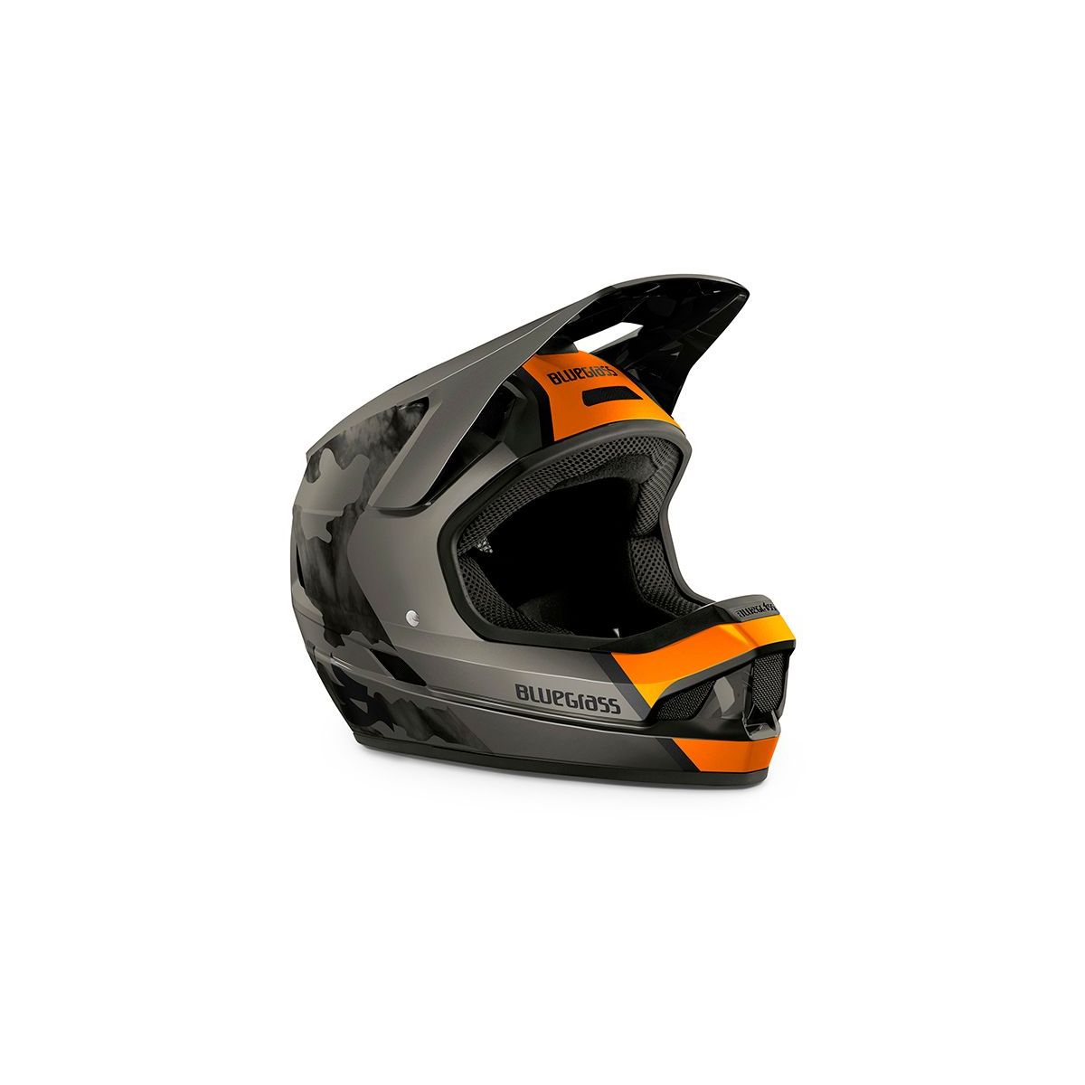Casco integral Bluegrass Legit color gris y naranja