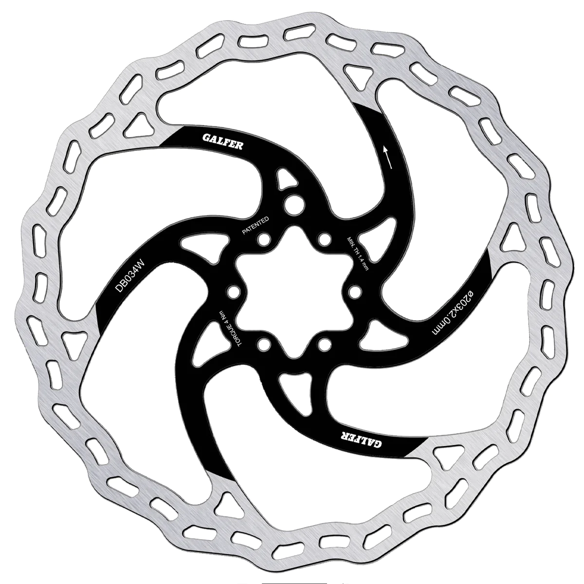 Discos de freno Galfer Wave EBIKE 2.00mm para imán 180mm/203mm  DB034W