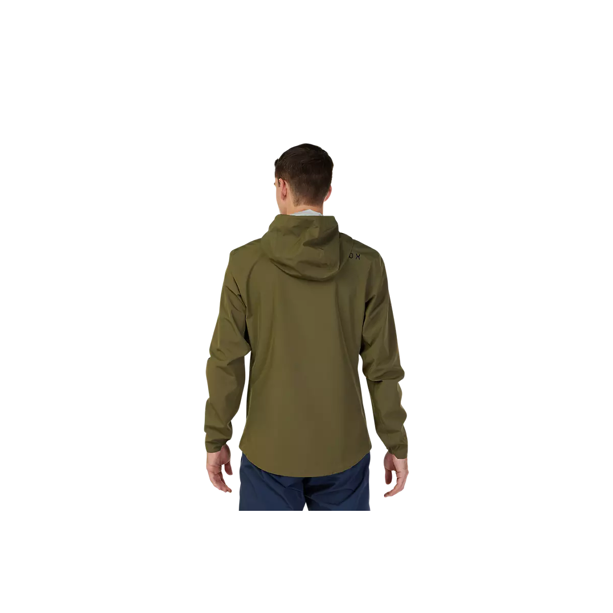 Espalda de la Chaqueta impermeable y paravientos para bicicleta Fox Ranger 2.5L para mtb o ebike de enduro color verde oliva