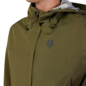 detalle del cuello de la de la Chaqueta impermeable y paravientos para bicicleta Fox Ranger 2.5L para mtb color verde oliva