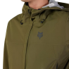 detalle del cuello de la de la Chaqueta impermeable y paravientos para bicicleta Fox Ranger 2.5L para mtb color verde oliva