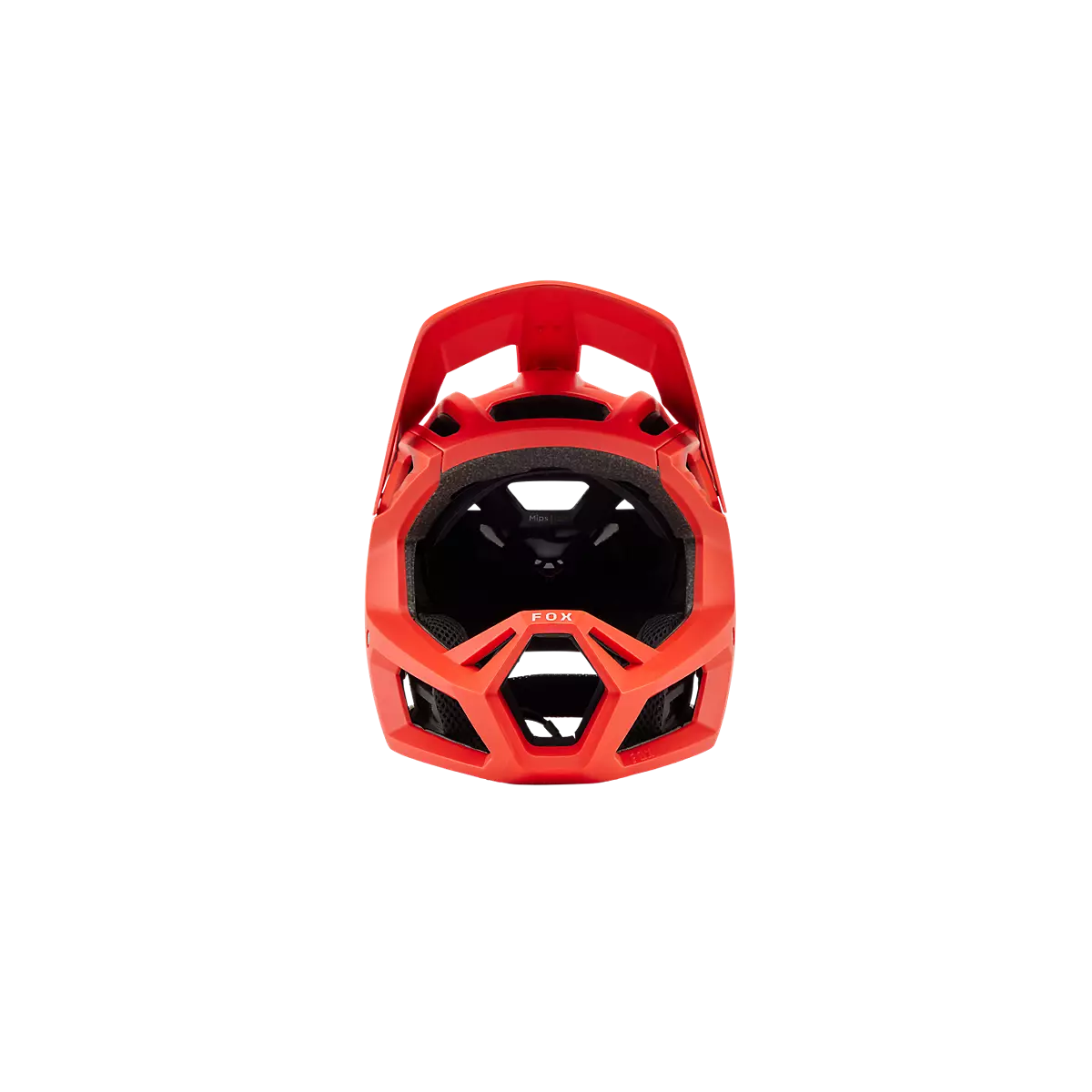 frontal del Casco integral de Mtb Enduro Fox Proframe Nace MIPS NARANJA con franjas negras | 31472-104