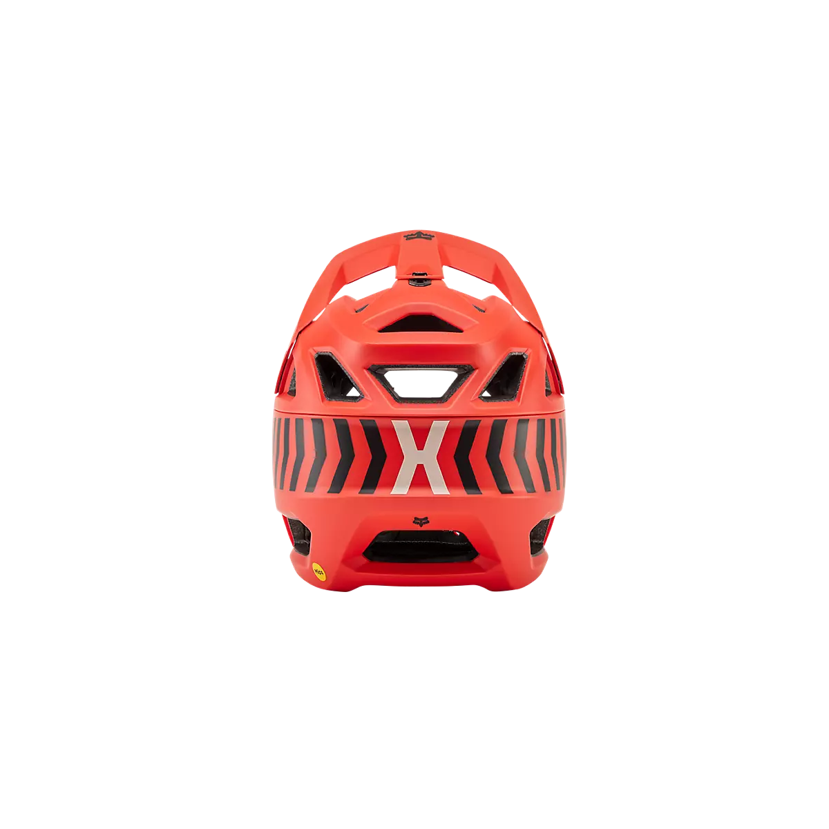 trasera del Casco integral de Mtb Enduro Fox Proframe Nace MIPS NARANJA con franjas negras | 31472-104