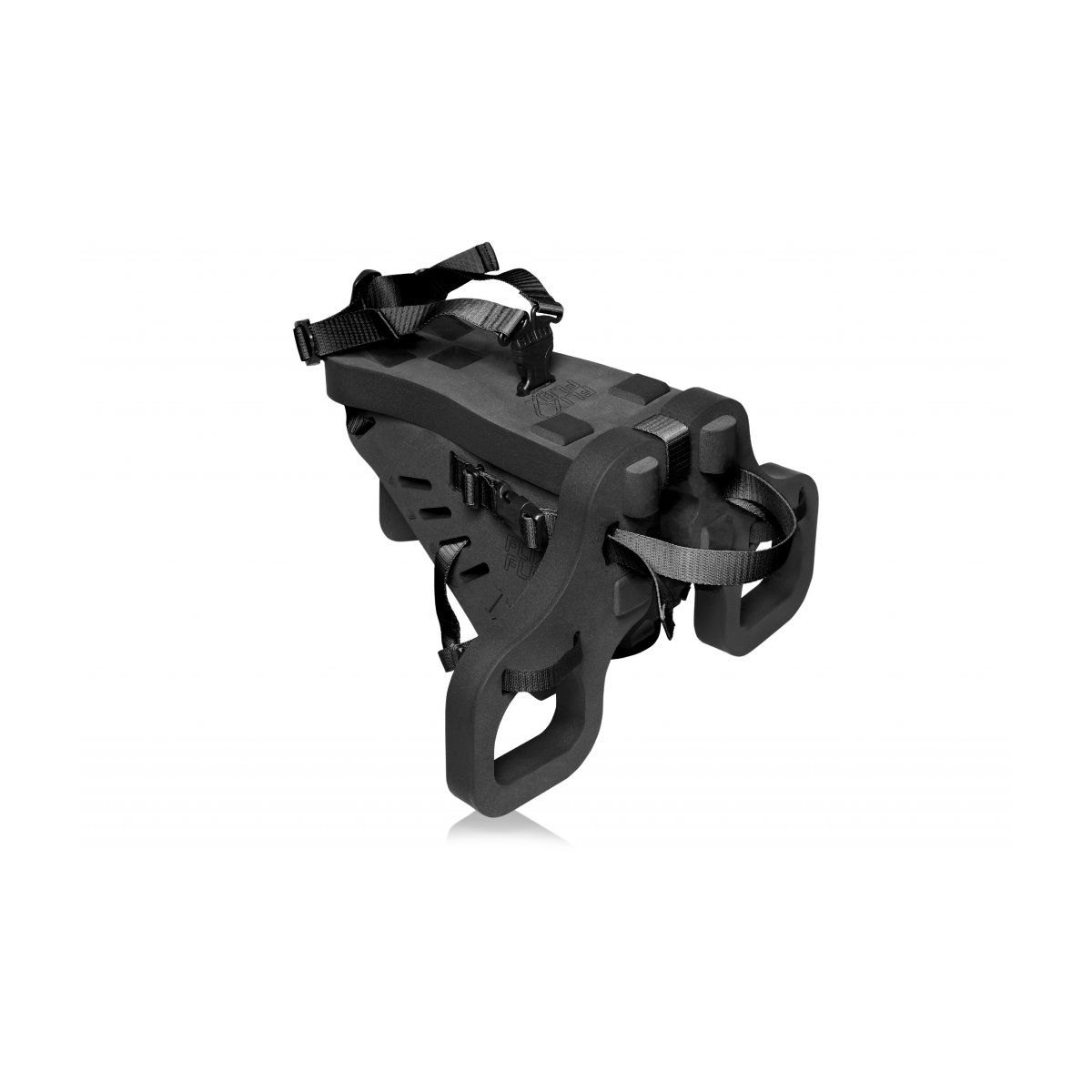 Asiento delantero FlixFlox para llevar niño en bicicleta fabricado en PE. En color negro