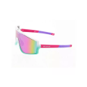 detalle de las Gafas de ciclismo Pit Viper The Try Hard Bonaire Breeze rosa, blanco y azul