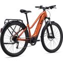 Bicicleta eléctrica Liv Amiti E+ 2 625Wh color naranja para ciudad o trekking con portabultos y luces