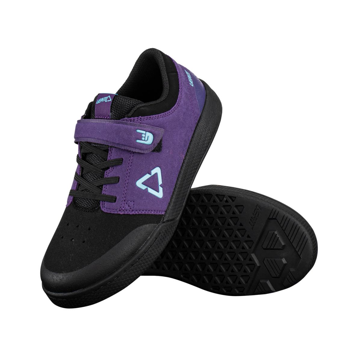 Zapatillas pedal de plataforma Leatt 2.0 Flat Junior Velvet COLOR LILA con velcro
