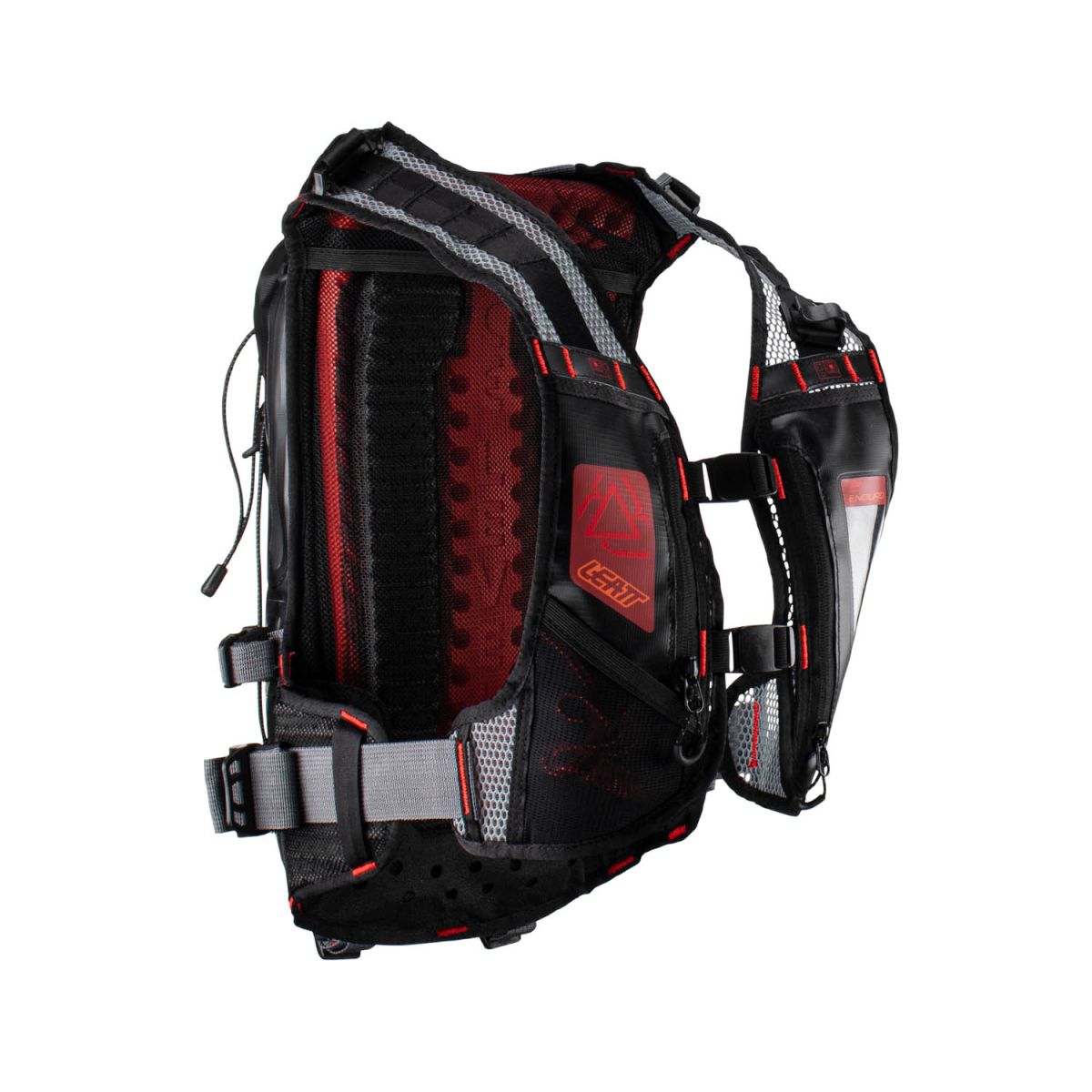 Mochila de hidratación Leatt Moto Hydradri WP 2.0 negro/roja con protección de espalda
