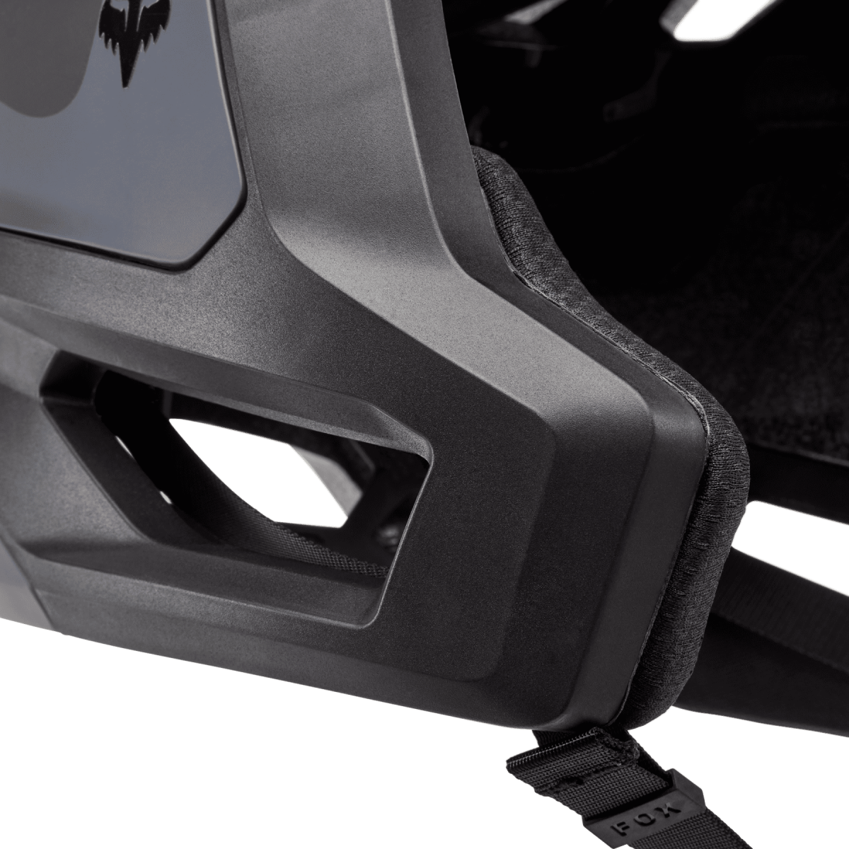 detalle del Casco de enduro Fox Dropframe Pro camuflaje negro y gris 31454-247