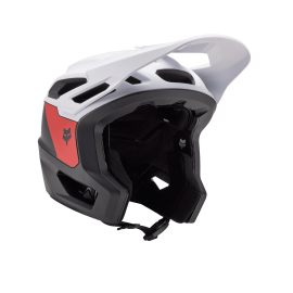 Casco de enduro Fox Dropframe Pro NYF blanco, negro y rojo 31460-018