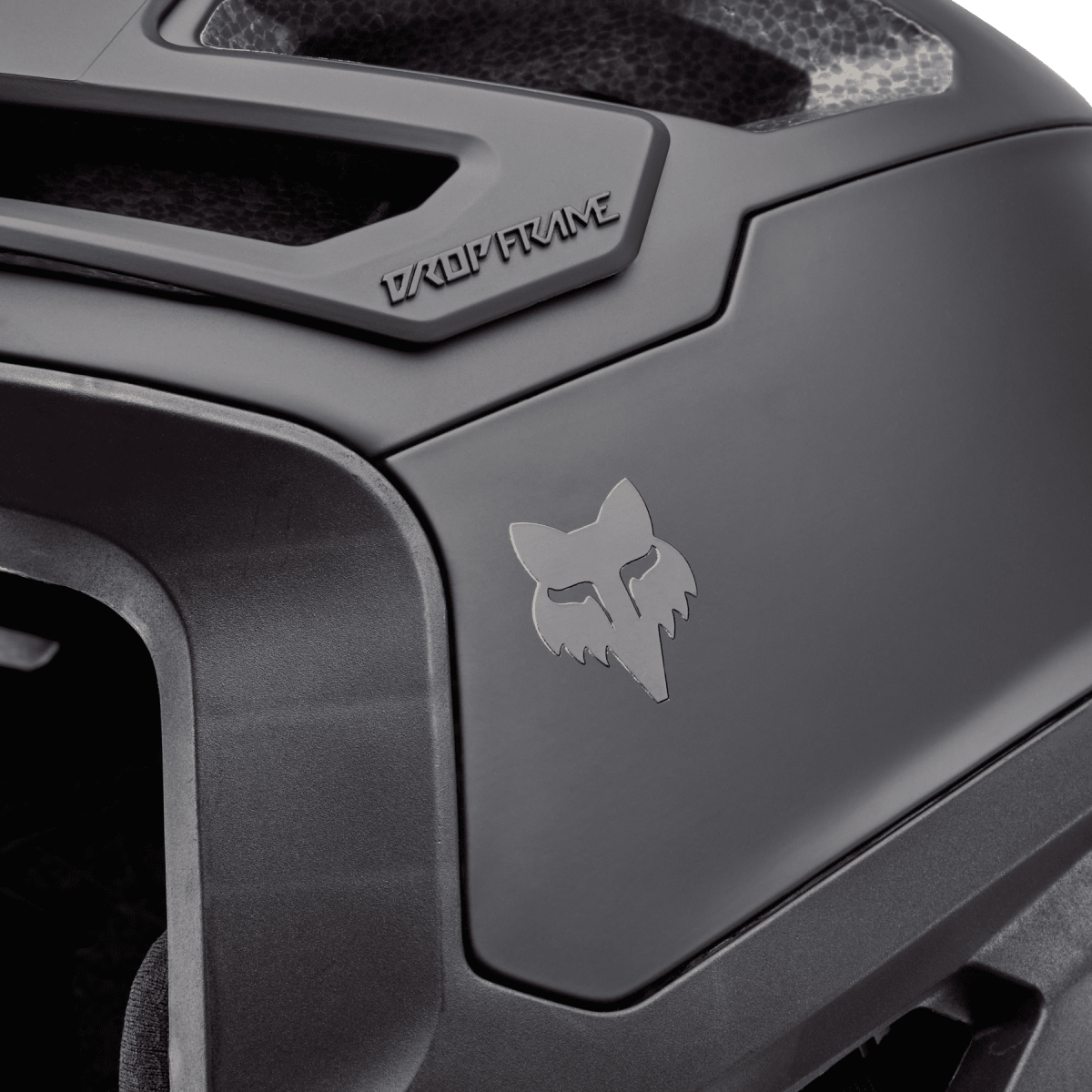 logo del Casco de enduro Fox Dropframe Pro negro mate 31457-255