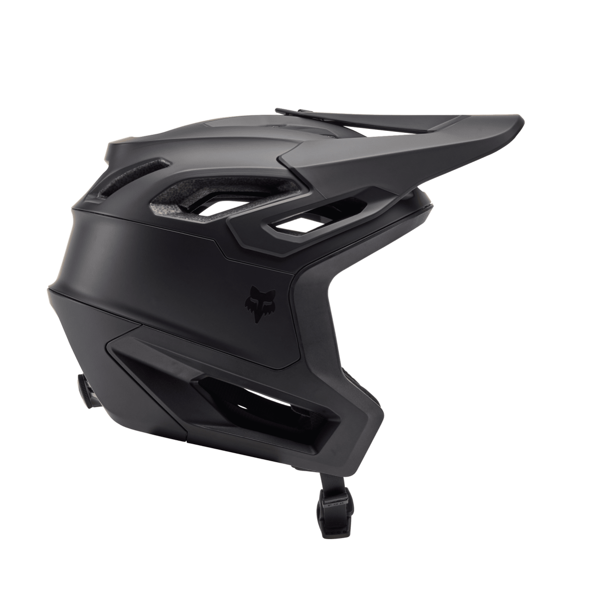 lateral del Casco de enduro Fox Dropframe Pro negro mate 31457-255
