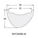 perfil del Aro de carbono Nextie Mtb asimétrico enduro 29" 32mm interior NXT29XML38