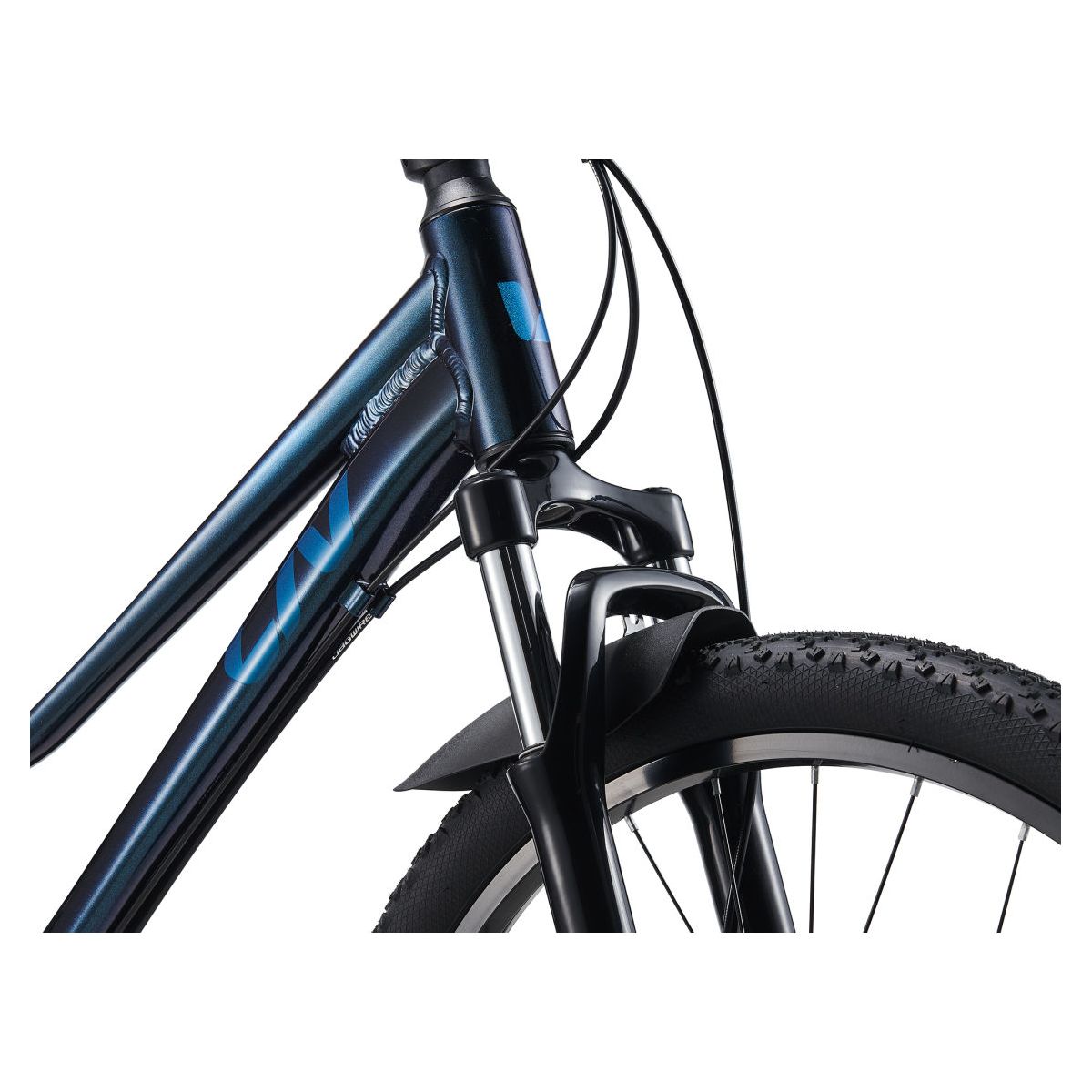 detalle de la suspensión delantera de la Bicicleta mtb infantil Liv Tempt 24" Disc 8-12 años - 130cm-140cm azul