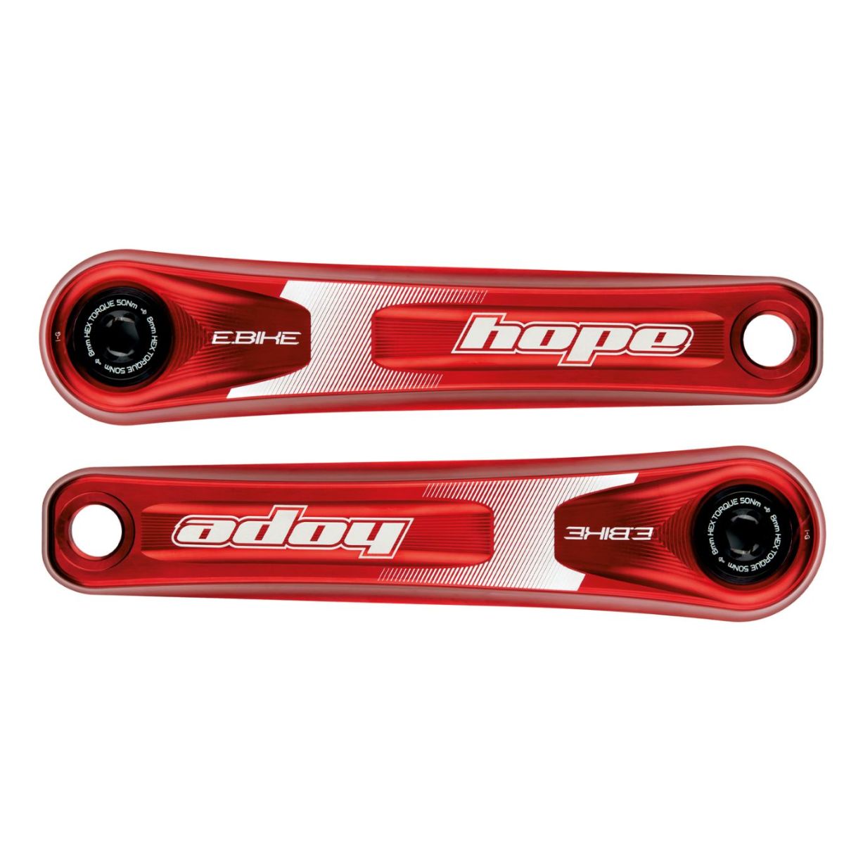 Bielas Hope Ebike Standard Offset Bosch / Yamaha 155mm/165mm color rojo