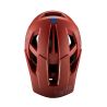 vista superior del Casco integral desmontable Leatt MTB Enduro 2.0 V25 ROJOLAVA y gris