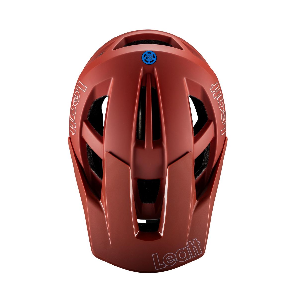 vista superior del Casco integral desmontable Leatt MTB Enduro 2.0 V25 ROJOLAVA y gris
