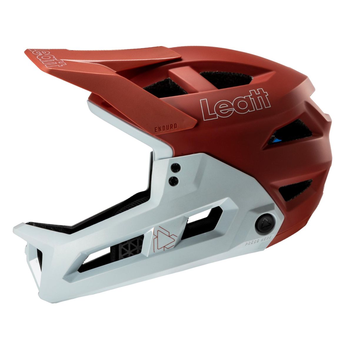 lateral del Casco integral desmontable Leatt MTB Enduro 2.0 V25 ROJOLAVA y gris
