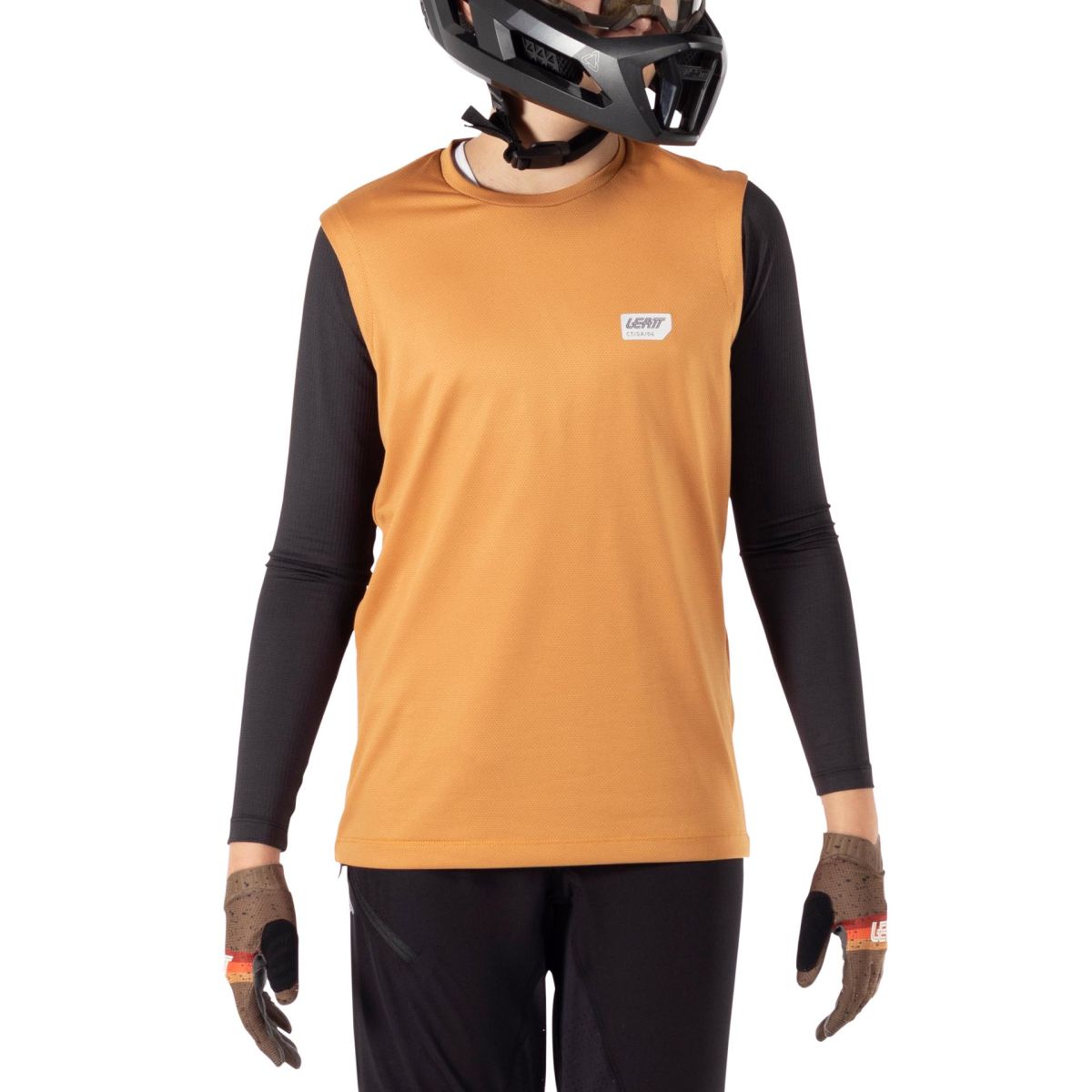 camiseta manga larga del Kit Leatt MTB 1.0 Ride Junior Camiseta manga larga + pantalón largo color naranja rust