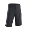 Pantalones cortos de enduro Ion Mtb Logo plus negros con badana y cremallera