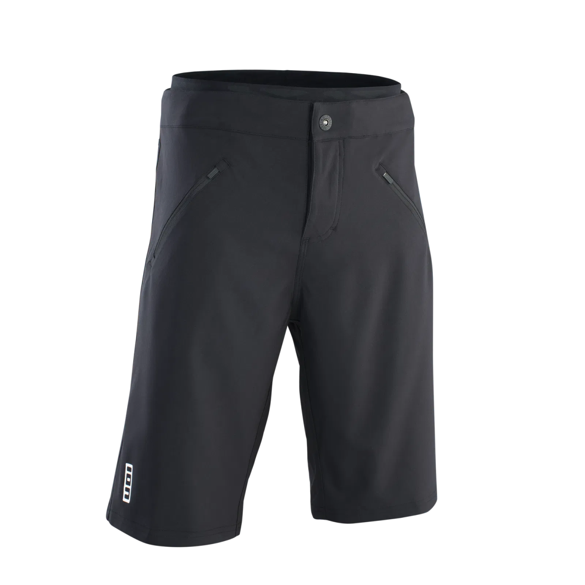 Pantalones cortos de enduro Ion Mtb Logo plus negros con badana y cremallera
