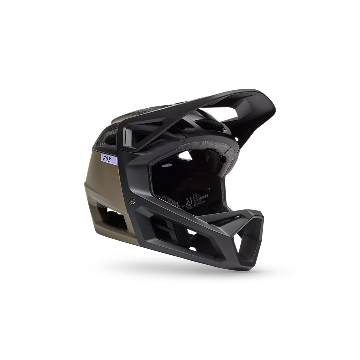 Casco integral Enduro Fox Proframe Frecuency MIPS color negro y verde militar 33479-373