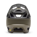 trasera del Casco integral Enduro Fox Proframe Frecuency MIPS color negro y verde militar 33479-373